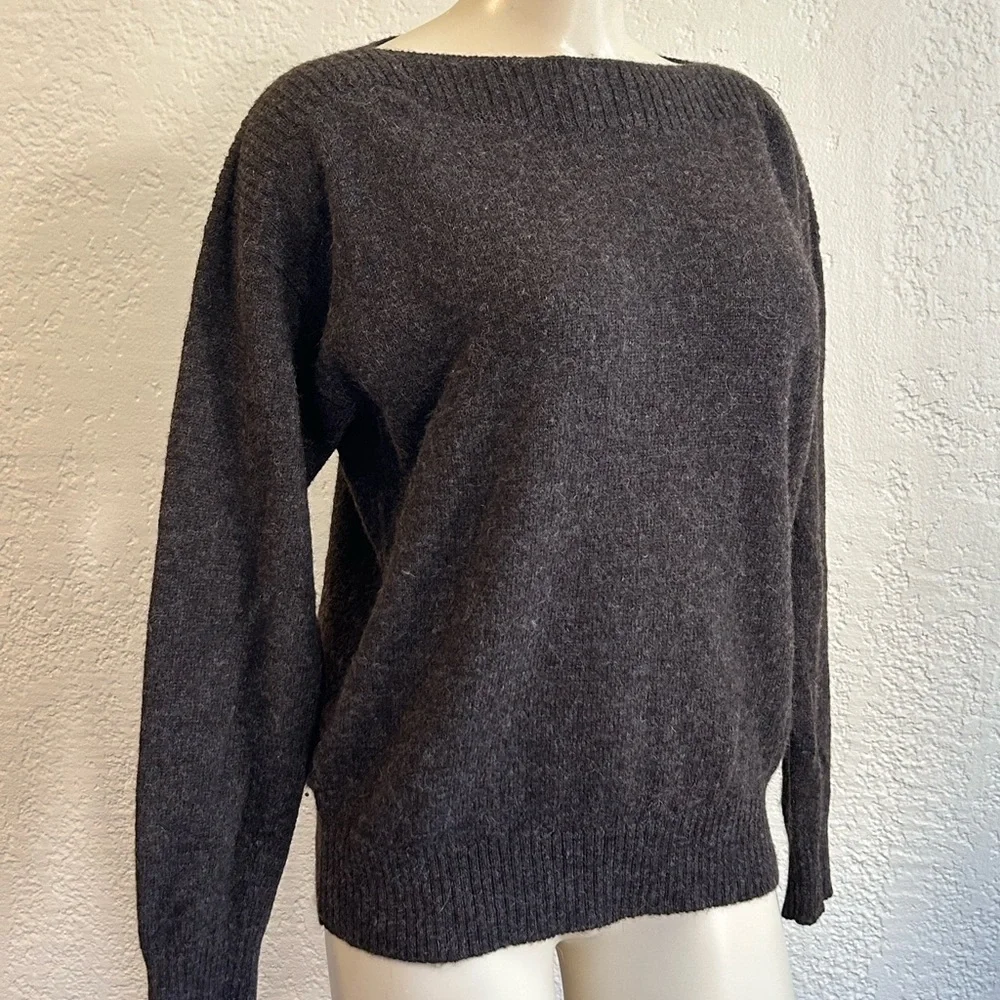 INCALPACA TPX Women's 100% baby Alpaca brown boxy Sweater Sz XS(oversized)